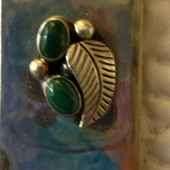 native american jewelry ah navajo money clip with green stone